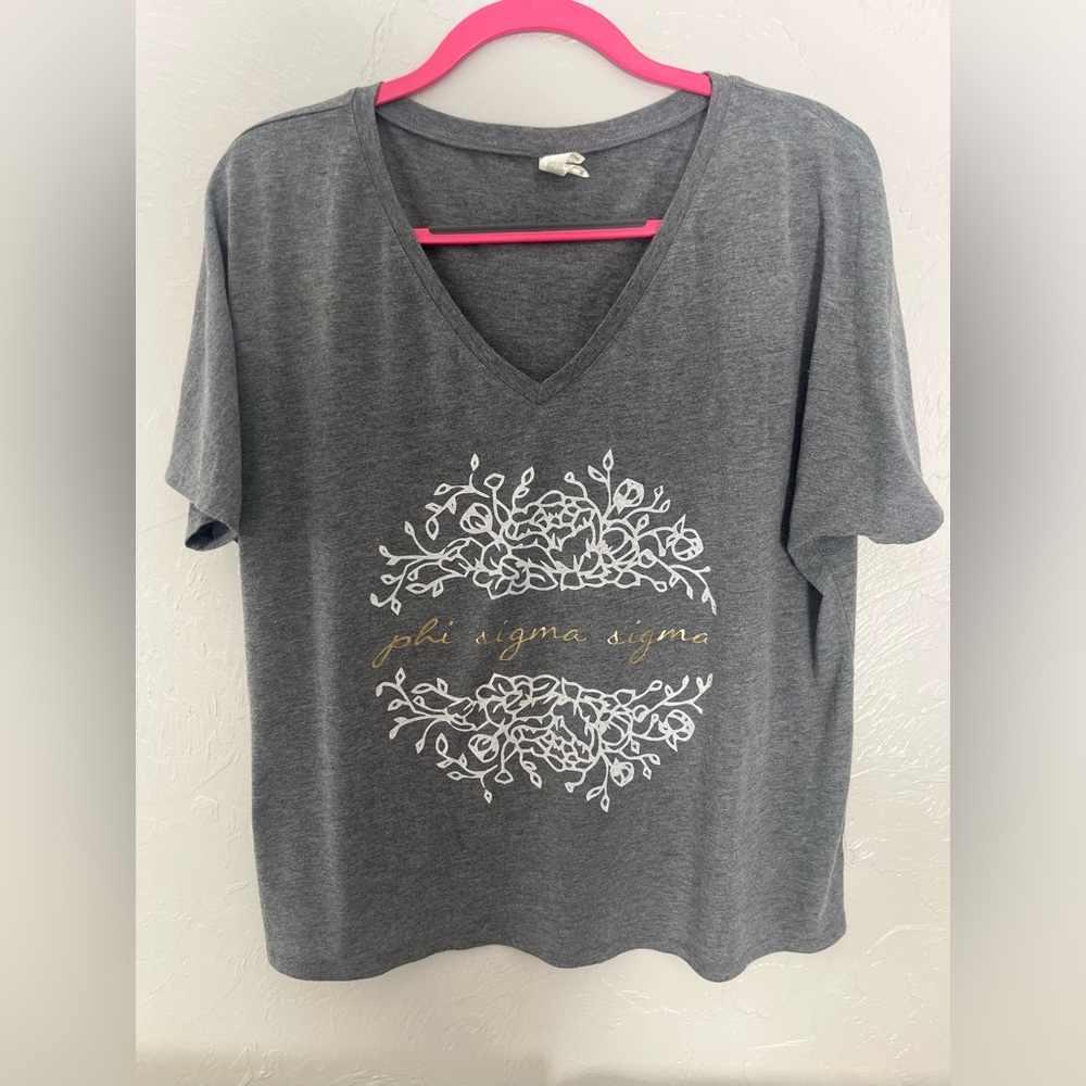 PHI SIGMA SIGMA sorority gray white and gold t-shirt